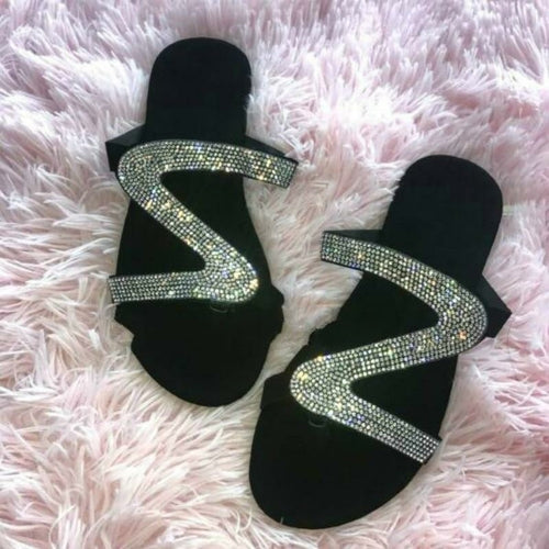 Bling Bling Slides Women's Slippers for Summer Beach